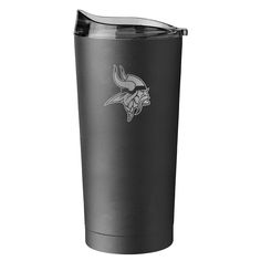 the minnesota state university logo is shown on this stainless steel tumbler