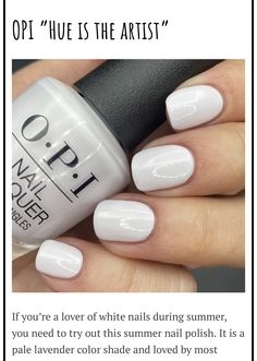 Opi White Dip Powder Nails, White Nails Pale Skin, Milky White Dip Nails, Opi Milky White, Gel Shellac Nails, Opi Fall, Opi Nail Polish Colors