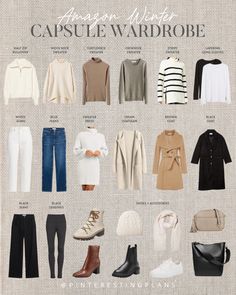 Winter Capsule Wardrobe 2023, Capsule Wardrobe 2023, Winter White Outfit, Neutral Capsule Wardrobe, Winter Wardrobe Essentials, Capsule Wardrobe Outfits, Travel Capsule Wardrobe