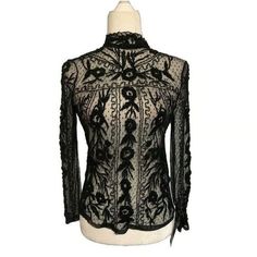 Medium Zara Women Solid Black Lace Embroidered Sheer Long Sleeve Mock Neck Top Nwt Introducing A Stylish And Elegant Zara Blouse For Women In Size Medium. This Top Features A Solid Black Color, Lace Fabric Type, And A Sheer Design That Is Perfect For Any Occasion. The Long Sleeves And Mock Neck Neckline Add A Touch Of Sophistication To This Blouse, Making It A Must-Have For All Fashion Enthusiasts. With Its Brand New Tags, This Zara Blouse Is A Great Addition To Your Wardrobe. Wear It To A Party Long Sleeve Embroidered Blouse For Evening, Embroidered Long Sleeve Blouse For Evening, Black Fitted Long Sleeve Lace Top, Winter Black Embroidered Tops, Fitted Black Lace Top With Long Sleeves, Elegant Long Sleeve Embroidered Lace Top, Lace Tops With Floral Embroidery For Fall, Floral Embroidery Lace Tops For Fall, Chic Black Tops With Floral Embroidery