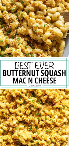 the best ever butternut squash mac n'cheese is made with only three ingredients