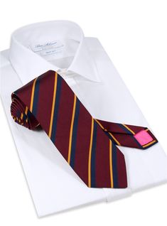 Mogador Silk Double Stripe Tie in Wine - The Ben Silver Collection Classic Tie With Vertical Stripes, Classic Vertical Striped Tie, Classic Vertical Stripe Tie, Classic Ties With Vertical Stripes, Classic Striped Standard Tie, Ben Silver, Stylish Men Casual, Silver Collection, Elegant Drapes