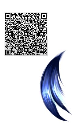 a qr code is shown next to an image of a blue bird's tail