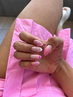 Perfect nails Girly Nail Inspiration, Basic Beach Nails, Cute Almond Nails Pink, Tropical Almond Nails, Pink Inspo Nails, Acrylic Nail Inspo Pink, Nails 2024 Pink, Cute Nail Inspo Almond, Nail Inpos Ideas