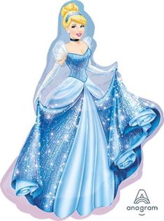 the princess from disney's sleeping beauty is wearing a blue gown and tiara