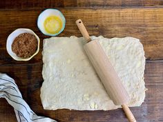 the dough has been made and is ready to be put into bowls with rolling pin