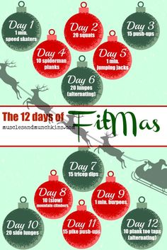 the twelve days of christmas info sheet with santa's sleigh and reindeers