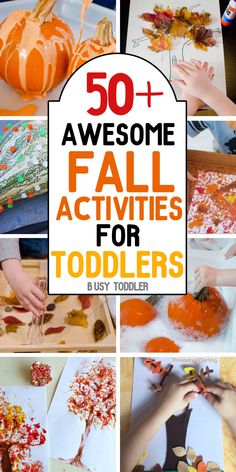 some kids are making fall activities for toddlers