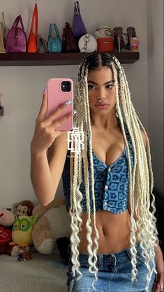 Boxbraids Blonde Hair, Black Hair Blonde Braids, Colored Feed In Braids Cornrows, Black To Blonde Braids, Blonde Braids Ideas, Afro Braids Blonde, Box Braids Hairstyles Blonde, Blonde Braids Hairstyles, Blond And Black Braids