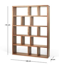 a wooden bookcase is shown with measurements for the height and width, as well as an additional shelf