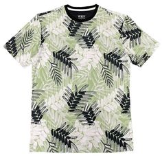 Allover Print Tee 95% Polyester 5% SpandexRegular FitRound NeckShort SleeveTropical Floral Boat and Summer PrintsMade In: Imported Cotton T-shirt With All Over Print For Vacation, Cotton T-shirt With Tropical Print, Spring Crew Neck T-shirt With Palm Tree Print, Cotton Tropical Print T-shirt, Spring Palm Tree Print Short Sleeve T-shirt, Patterned Crew Neck Top For Vacation, Patterned Graphic Tee For Summer, Green Printed T-shirt For Vacation, Summer Patterned Graphic Tee