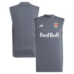 Your New York Red Bulls work hard, but this training jersey from adidas helps you work harder. Along with AEROREADY performance technology to keep you dry and comfortable, the breathable sleeveless design helps you hone your skills  even in the blistering heat. Plus, the bold New York Red Bulls graphics on the chest and jersey-like design get you looking like you're part of the squad. Machine wash, tumble dry low V-neck Sleeveless Brand: adidas Material: 100% Recycled Polyester Training Jersey S Sporty Sleeveless Jersey Top, Sleeveless Jersey Sports Top, Adidas Sporty Sleeveless Tank Top, Sleeveless Jersey Tops For Team Events, Sleeveless Jersey Sportswear Top, Team Spirit Sleeveless Jersey Tops, Team-colored Sleeveless Sports Top, Sporty Sleeveless Top With Team Logo, Sleeveless Jersey Tops With Team Spirit Style