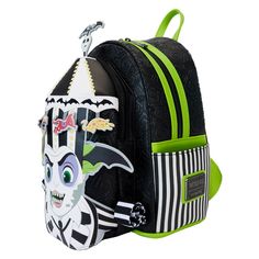 Step right up for a spirited roundtrip. Our Beetlejuice Carousel Hat Mini Backpack is full of wickedly fun surprises. On the front pocket, Beetlejuice’s face appears in applique, figural form, his ears extending beyond the edges of the backpack. Rising from the top is a scary-fun applique carousel hat with a domed top and frighteningly fun creatures suspended from the brim. You’ll also find his black-and-white striped arms curled up on the sides. A mechanism in the side pockets allows you to unf Beetlejuice Carousel, Up Cosplay, Hat Light, Lilo Et Stitch, Mini Mochila, Cute Backpacks, Disney Lilo, Coin Pouch, Beetlejuice