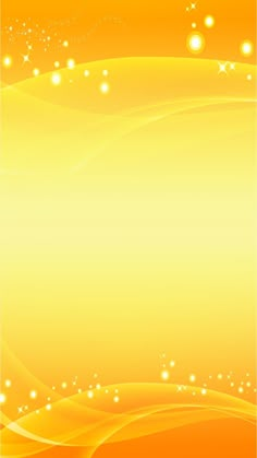 an abstract yellow background with stars and swirls on the edges, in shades of orange