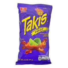 a bag of taki's fireo candy on a white background with the word,