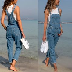 Olivia Mark - Solid Color Denim Overalls Trousers Overalls Outfits, Denim Suspenders, Birthday Outfit For Women, Suspender Pants, Overalls Pants, Jeans Fabric, Brown Outfit, Type Of Pants, Denim Overalls