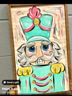 a painting of a nutcracker wearing a green outfit