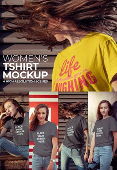 Realistic Womens T-shirt Mockup Womens T Shirt