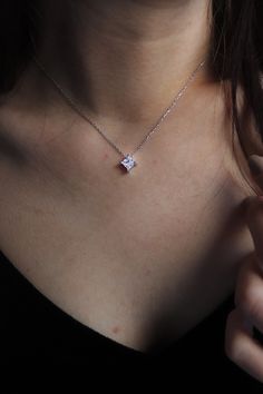 14K Solid Gold1ct Princess Cut Cz Solitaire Pendant - Metal:925 Silver , 14k Solid Gold - Round Stone: 6 MM 1 PCS (1.00CT) - Gemstone: Cubic zirconia - Each piece has been carefully placed by me and rhodium plated to resist scratches and tarnishing and to give the silver a white, reflective look. - Completely Handmade - The highest quality in the industry - Shine every time you wear it. - We need 3-5 working days to handmade your item after we receive your payment. Buy with Warranty: - 15 Days M Cubic Zirconia Square Pendant Necklace For Gifting, Gift Necklace With Square Brilliant Cut Pendant, Elegant Diamond Necklace Vs Clarity As Gift, Princess Cut Necklaces For Weddings, Princess Cut Solitaire Necklace Fine Jewelry Gift, Elegant Princess Cut Cubic Zirconia Necklaces, Princess Cut Solitaire Necklace For Gift, Princess Cut Solitaire Necklace As Gift, Princess Cut Solitaire Necklace Fine Jewelry