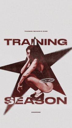 the poster for training season shows a woman kneeling down with her hand on her hip