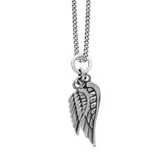 Indulge your desires with our Double Wing Pendant Necklace. Handcrafted from exquisite .925 sterling silver, this pendant embodies aspiration and authenticity.  Securely suspended on an 18'' silver curb link chain, it's a tangible reminder to chase your dreams. Elevate your style with a symbol of flight, expertly crafted in the USA. .925 sterling silver On 18'' .925 silver curb link chain, lobster clasp Height: 1 1/4'' Width: 1/2'' Depth: 1/8'' Handmade In USA Wing Design, Wolf Jewelry, King Baby, Skull Pendant, Wing Earrings, Mens Pendant, Sterling Silver Mens, Metal Bracelets, Curb Chain