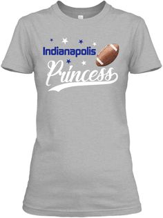 the indianapolis princess t - shirt is shown in white and has an american football on it