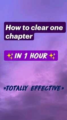 the text how to clear one character in 1 hour is shown above an image of clouds