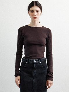 Versatile Brown Long Sleeve Top, Fitted Brown Long Sleeve Tops, Brown Fitted Long Sleeve Top, Fitted Long Sleeve Brown Top, Brown Long Sleeve Top For Everyday, Everyday Long Sleeve Brown Top, Fitted Brown Long Sleeve Casual Top, Fitted Brown Long Sleeve Top Casual, Casual Fitted Brown Long Sleeve Top