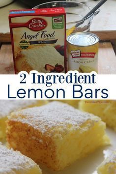 two ingredient lemon bars on a cutting board