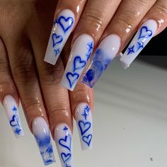 Unghie Nail Art, Long Acrylic Nail Designs, Blue Acrylic Nails, Homecoming Nails Acrylic, Long Acrylic Nails Coffin, Acrylic Nails Coffin Pink, Long Square Acrylic Nails, Bling Acrylic Nails, Acrylic Nails Coffin Short