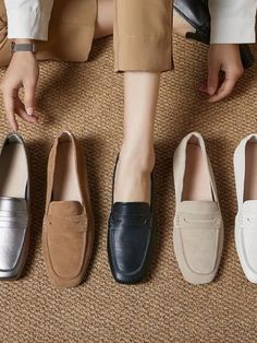 Upper Material:	Cowhide/Calf
Sole Material:	Rubber
Heels:	Flat
Toe:	Round Toe
Closure Type:	Slip-On
Gender:	Female
Lining Material:	Pigskin
Heel Height:	1.5cm
Season:	Spring/Fall
Weight:	950 gram

#loafers #businesscausal #flats #office Everyday Flat Loafers, Genuine Leather Sandals, Flats Online, Suede Loafers, Rubber Heels, Leather Flats, Boot Shoes Women, Fall Season, High Quality Leather