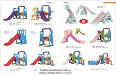 various types of children's playground equipment for sale