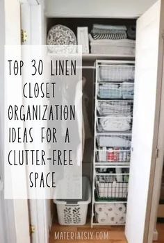 When it comes to linen closet organization ideas, nothing beats space-saving. This guide provides you with 30 linen closet organization ideas that will make it possible. Small Linen Closet Organization, Small Linen Closet, Linen Closet Organization Ideas, Linen Closet Makeover, Small Linen Closets, Organization Labels, Shed Tiny House, Linen Closets, Contemporary Closet