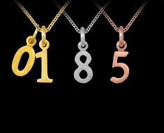 Silver gold overlay number necklace was designed for the best friend for her babies due date that was coming up! This is a perfect birthday gift for: Baby shower, Anniversary. Birthday Graduation Christmas and so many beautiful opportunities to celebrate! Show off your birth year. Mix and match with initials hearts and many other beautiful details. We do different styles as necklaces or chokers in White gold, Yellow and Rose also. Just inquire and we are here to help with the design as unique as 13 Number Jewelry, Katie Jackson, Date Necklace, Number Jewelry, Baby Due Date, Dainty Initial Necklace, Baby Due, Number Necklace, Gold Number