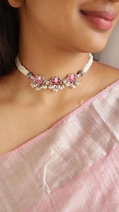 Chocker Neckless, Preppy Jewelry, Gold Jewelry Simple Necklace, Kundan Choker, Pearl Necklace Designs