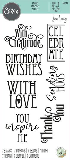 stamp set with words and phrases