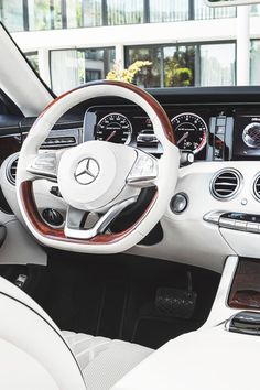 the interior of a mercedes benz car