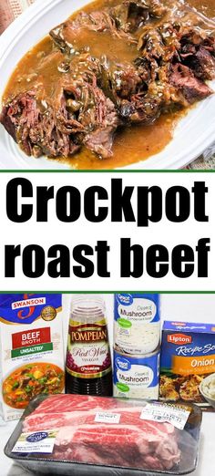 Slow cooker roast beef and gravy recipe that is fork tender and full of flavor. Use chuck roast for a cheap Crockpot dinner everyone loves. #roastbeef #crockpotroast #roastbeefandgravy Instant Pot Roast Recipes, Best Crockpot Roast, Pork Chops Pressure Cooker, Crockpot Roast Beef, Crock Pot Roast Beef, Roast Beef Crock Pot, Crockpot Recipes For Dinner