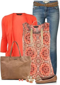 I really like the top and cardigan. But would like to pair it with slacks for work. Outfit Ideas Cardigans, Coral Cardigan, Mode Tips, Stitch Fix Outfits, Skirt Maxi, Wardrobe Ideas, Looks Style, Mode Inspiration