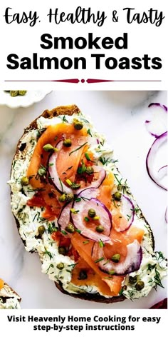 the cover of easy healthy and tasty smoked salmon toasts