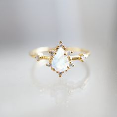 In rose gold, size 6! Moonstone Crush Ring Gold Moonstone Ring Fine Jewelry With Birthstone, 14k Gold Moonstone Open Ring, Yellow Gold Moonstone Jewelry With Birthstone, Gold Moonstone Stackable Jewelry, Timeless Gold Opal Ring For Anniversary, Gold Moonstone Ring Fine Jewelry, Dainty Stackable Moonstone Jewelry, Heirloom Gold Opal Promise Ring, Ethereal Gold Moonstone Ring For Gift