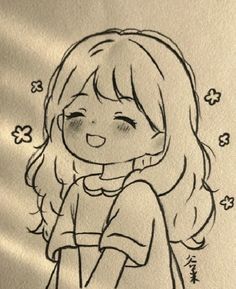 a drawing of a girl with her eyes closed