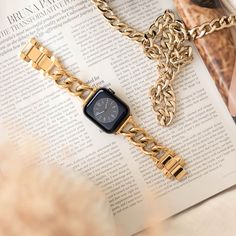 Meet your new favourite watch band. Perfect to add a touch of luxe to any outfit, wear it on repeat to the office, bar and everywhere in between. Crafted from premium stainless steel and plated in 18k Gold to elevate your Apple Watch into a piece of fine jewellery. Our commitment to high quality ensures your bracelet is: Waterproof Rust Free Tarnish Free Nickel Free Plating Need to shorten your band for a firmer fit? Simply flick open & remove the clasp links with your nail - no tool required! O Elegant Gold Stainless Steel Watch Accessories, Everyday Luxury Watches With Polished Finish, Modern Stainless Steel Watch Bands With Polished Finish, Elegant Gold Metal Apple Watch Band, Luxury Rectangular Metal Watch Bands, Elegant Yellow Gold Stainless Steel Watch Accessories, Adjustable Gold Watch Band With Solid Link Construction, Trendy Gold Apple Watch Band For Everyday, Timeless Stainless Steel Bracelet Strap Watch Accessories