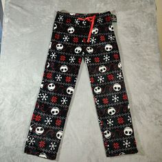 Nightmare Before Christmas Pajama Pants Mens Xl Black Jack Skeleton All Over New With Tags Please See All Pictures Casual Black Christmas Sleepwear, Black Halloween Loungewear Pants, Black Winter Holiday Sleepwear, Black Holiday Sleepwear For Winter, Black Bottoms For Sleepover, Black Christmas Loungewear Bottoms, Black Bottoms For Christmas Loungewear, Black Loungewear Bottoms For Christmas, Casual Black Pants For Christmas