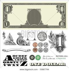 an american one dollar bill with different symbols