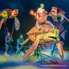 the cast of disney's finding nemo on stage