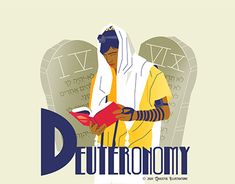 a man reading a book in front of an angel with the word deuterrommy on it