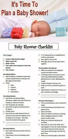 it's time to plan a baby shower checklist