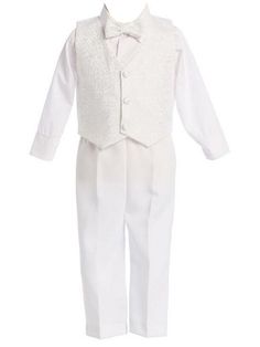 8590_3.jpg?0 White Suits For Little Boys, Poplin Pants, Baby Boy Baptism Outfit, Wedding Vest, Boy Baptism Outfit, Holy Communion Dresses, Vest And Pants, Baby Boy Baptism, Baptism Outfit