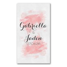 the watercolor wedding sticker is shown in pink and white with black ink on it